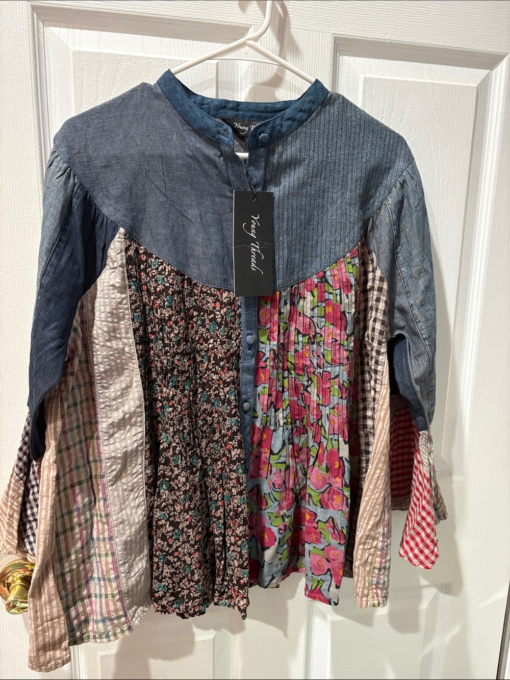 Young threads denim blouse with buttons